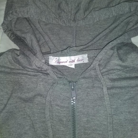 Short sleeve hooded jacket grey - Picture 3 of 4